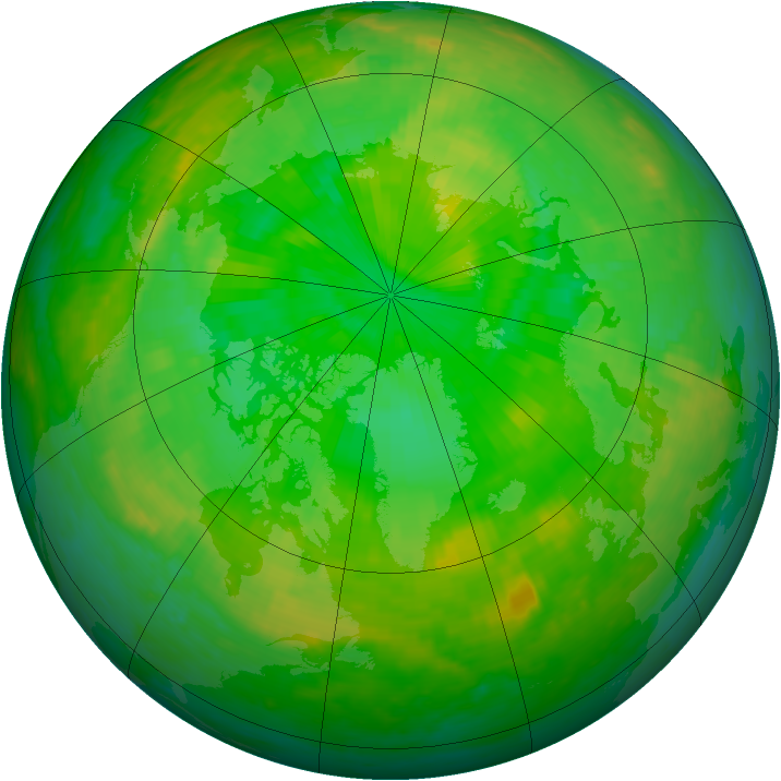 Arctic ozone map for 06 July 2003